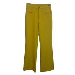 Vtg San Souci Womens Formal Office‎ Career Retro Vibrant Flare Leg Pants Yellow